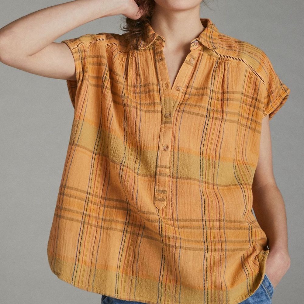 Anthropologie Pilcro Serena Surf Blouse XXSP NWOT